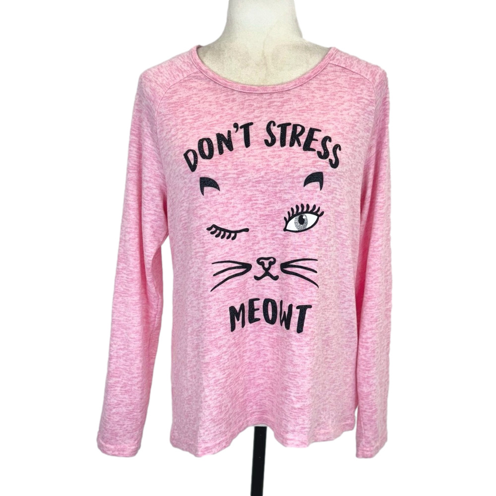 PJ Couture pink cat pyjama top